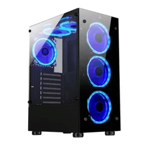 Achados e Ofertas Imperdíveis 39 Gabinete Gamer Rise Mode Glass 06X, Mid Tower, ATX, Lateral em Vidro Fumê e Frontal em Vidro Temperado, Sem Fans, Preto - RM-CA-06X-FB