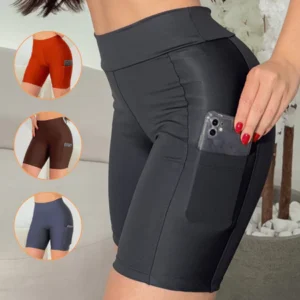 Achados e Ofertas Imperdíveis 17 Shorts Feminino Com Bolso Suplex Fitness Short Cintura Alta Corrida Caminhada Academia
