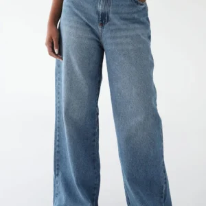 Calça Jeans Lança Perfume Wide Leg Lisa Azul