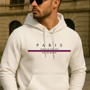 Blusa Frio Casaco Algodão PREMIUM Canguru Estampado Paris ADULTO Não Encolhe Bolso Confortavel
